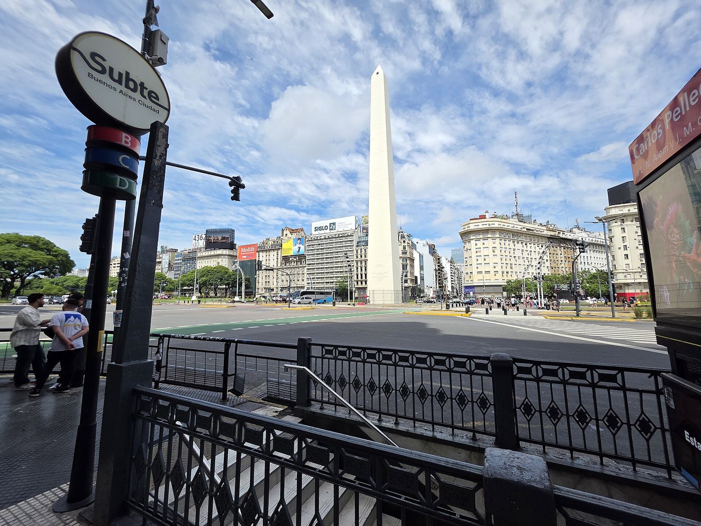 Traffic on the Avenida 9 de Julio in Buenos Aires.