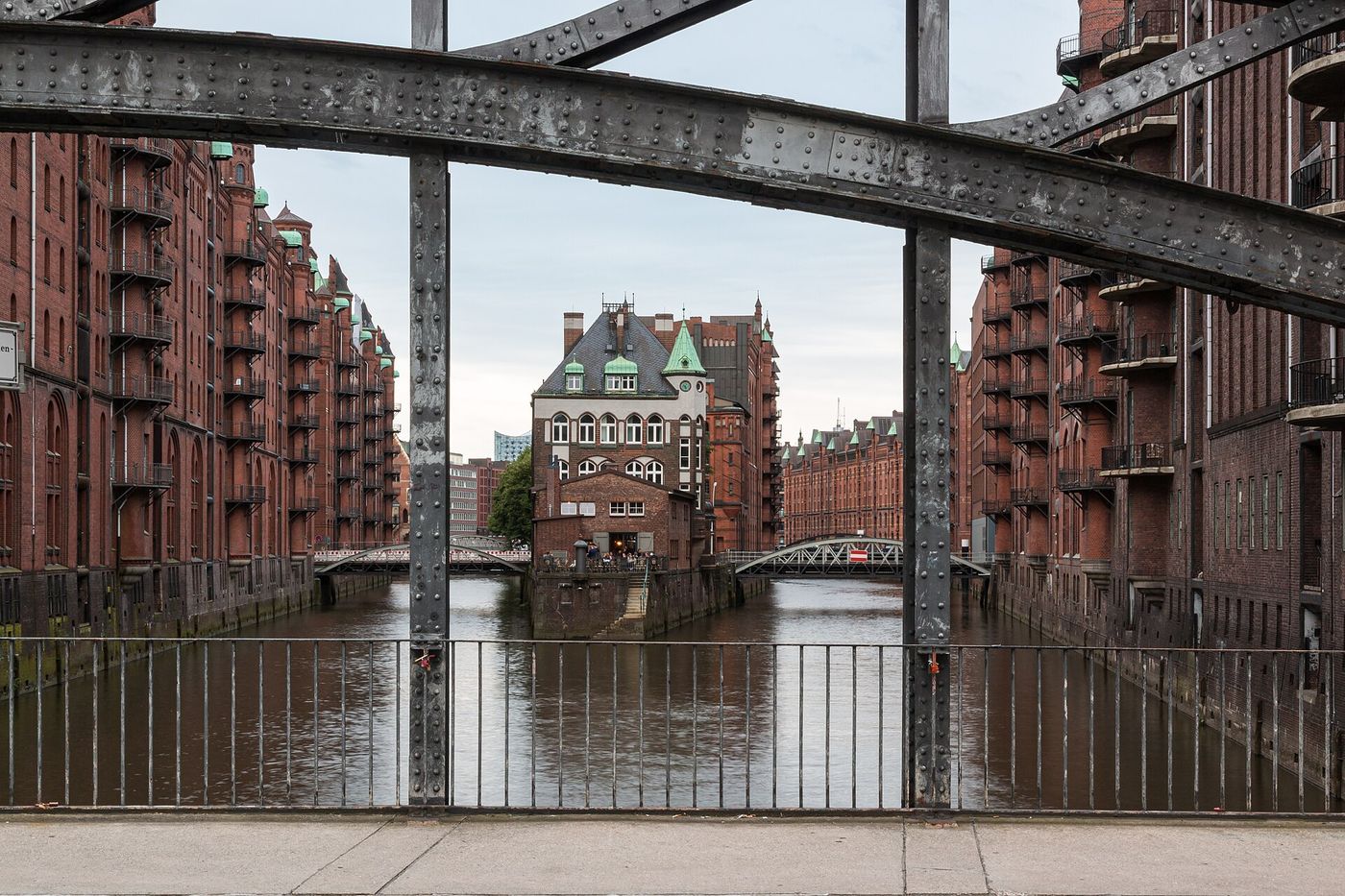 A street in Hamburg’s Speicherstadt warehouse district, part of the zone where driverless taxis now operate.