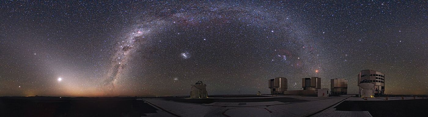 Telescope domes at the Paranal Observatory in Chile’s Atacama Desert, where the interstellar comet is being tracked nightly.