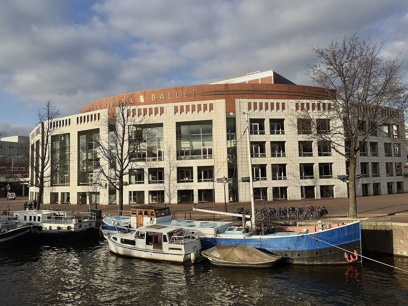 The Dutch National Opera and Ballet building on the Amstel River in Amsterdam, where “Zout” had its premiere on Thursday.