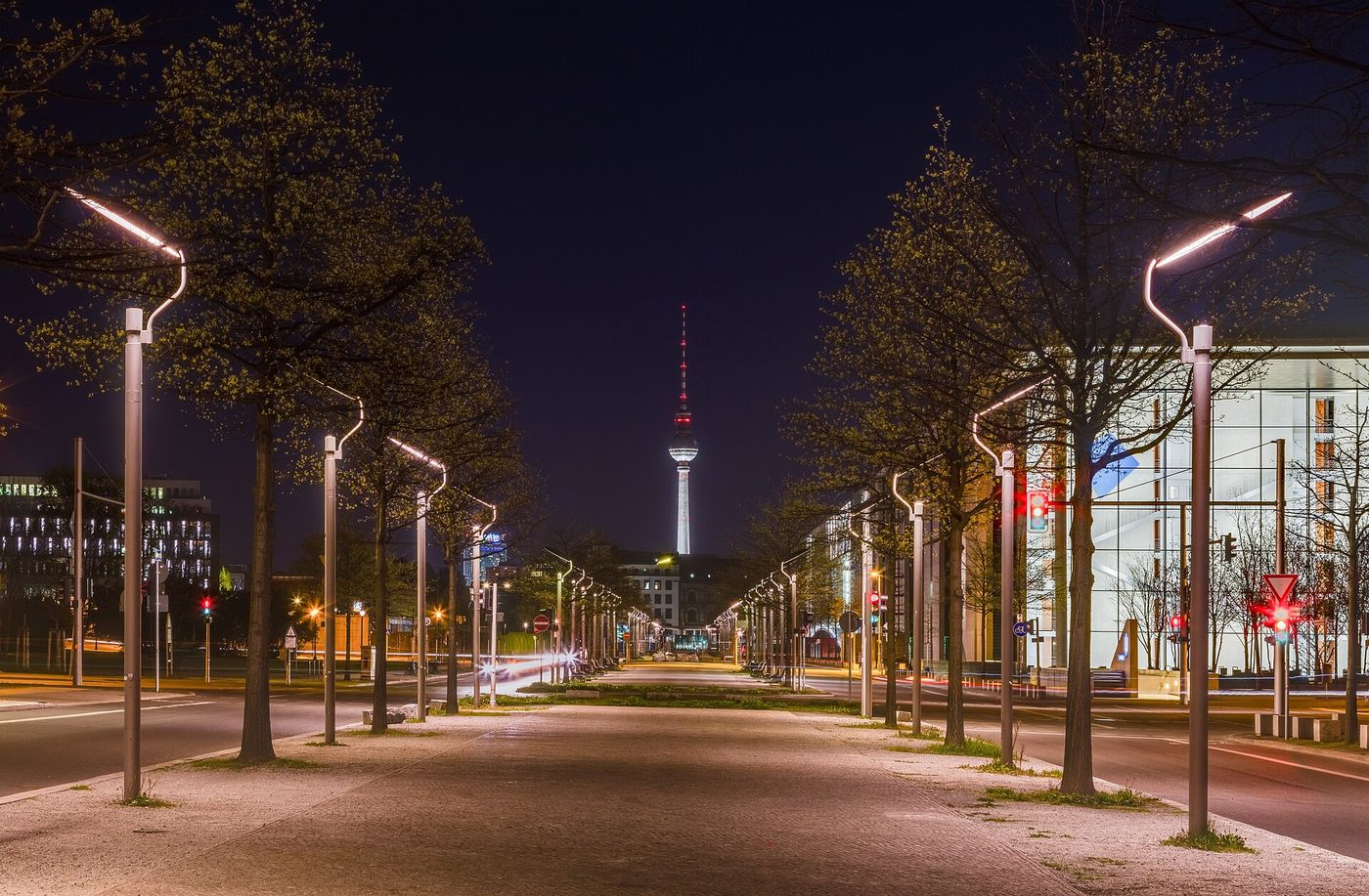 The television tower at Alexanderplatz in Berlin. German public broadcasting is funded by a monthly fee of 18.36 euros per household.