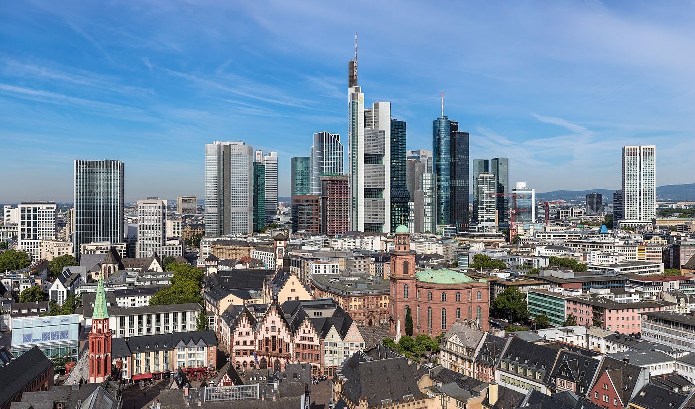 Office towers in Frankfurt’s banking district. The city’s office vacancy rate reached 11.8 percent this year.