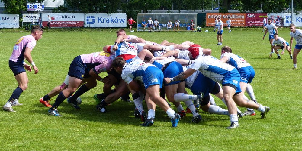 A scrum during a rugby match in Tbilisi. Georgia has won Europe’s second-tier championship 17 times in 20 years.