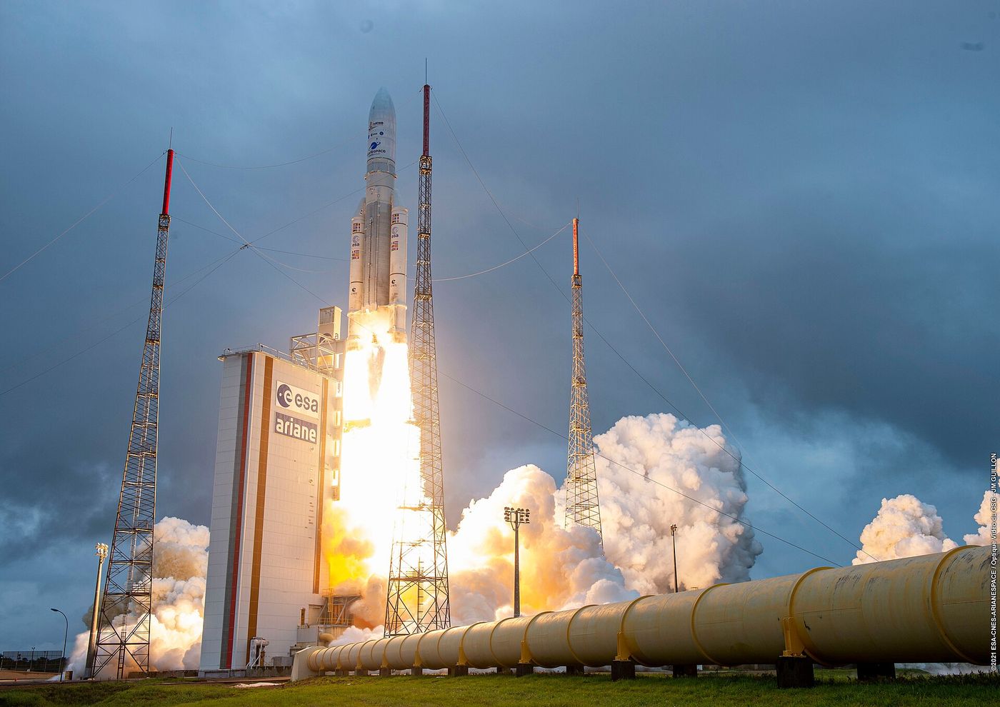 A launch from the European spaceport at Kourou.